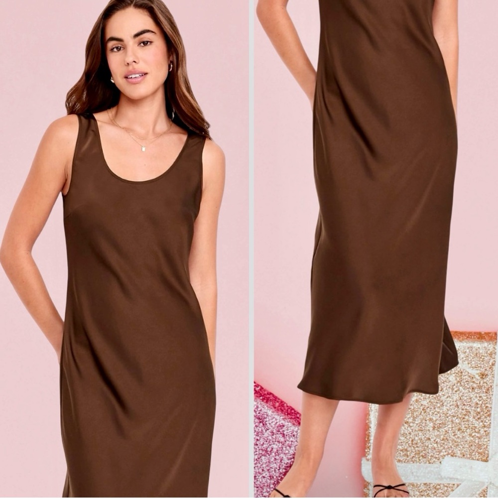 NWTS🌹THE OCCASION L🌹ELITE LINE LUSTROUS SABLE SATIN DRAPED FITTED MIDI MAXI